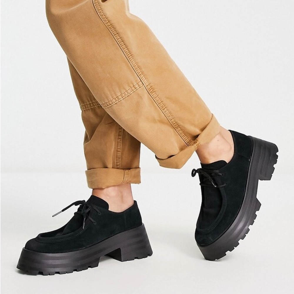 ASOS Mitch suede chunky lace up shoes